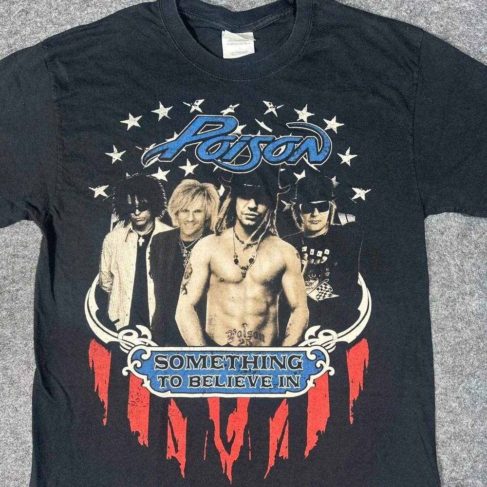Poison Something To Believe In Tour 2011 Band T Shirt Mens Large Black - Picture 11 of 16